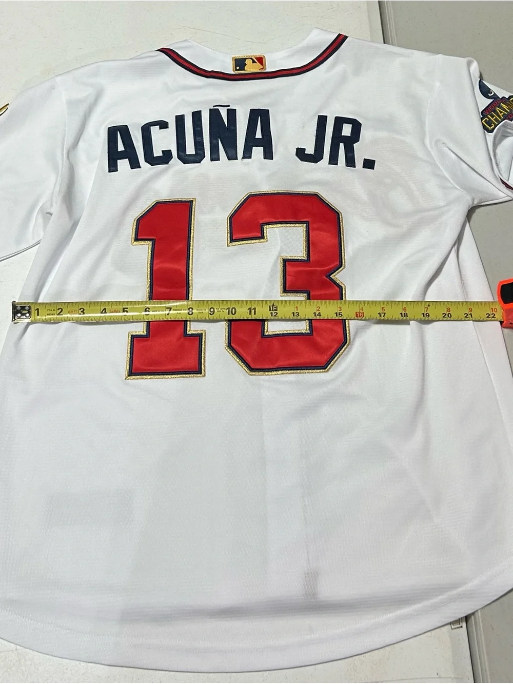 Nike 2021 World Series Champions Gold Jersey Atlanta Braves Ronald Acuña Jr. XL